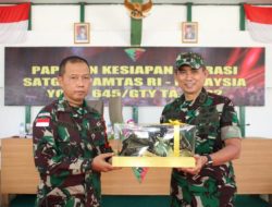 Cek Kesiapan Satgas Yonif 645/Gty, Asops Panglima TNI Laksanakan Riksiap Ops