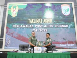 Pangdam XII/Tpr Terima Taklimat Akhir Tim Wasrik Post Audit Itjenad TA 2022