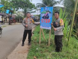 Polsek MHS Dan Bhabinkamtibmas Desa Sungai Nanjung Pasang Himbauan