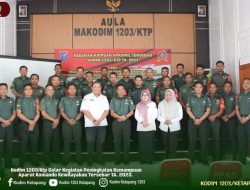 Wujudkan Pertahanan Aspek Darat Yang Tangguh, Kodim 1203/Ktp Gelar Kegiatan Peningkatan Kemampuan Aparat Komando Kewilayahan Tersebar TA. 2023.